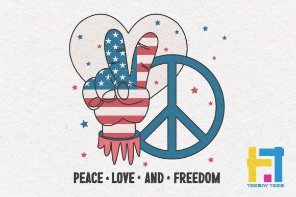 4th of July Peace Love and Freedom SVG: Graphics and Crafts
