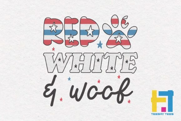 4th of July Red White Woof America SVG