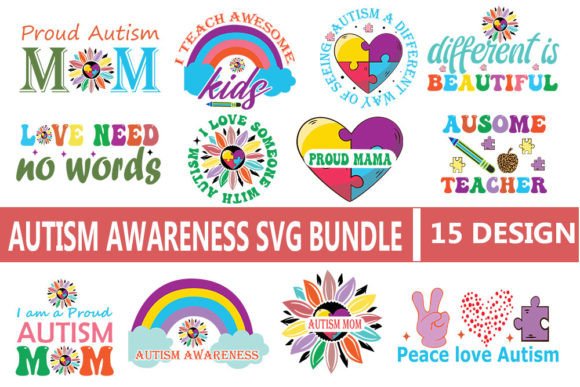 Autism Awareness Svg Bundle: Graphics for Crafts & Small Business