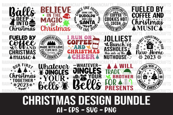 Christmas Quotes Design Bundle SVG