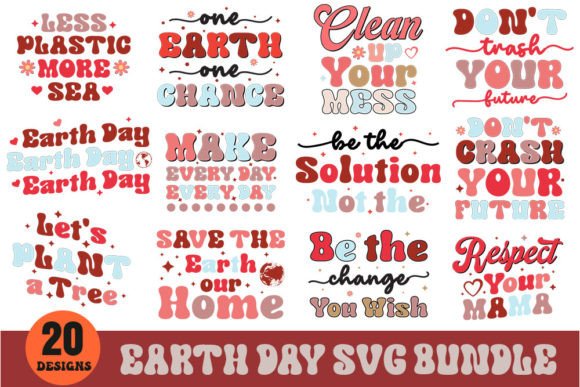Earth Day Retro SVG Bundle: Graphics for Crafts and Content