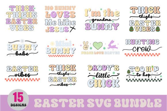 Easter Retro Svg Bundle: Graphics and Crafts for Local Branding