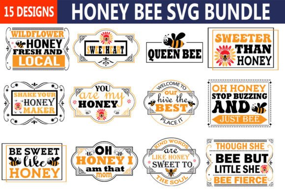 Honey Bee Svg Bundle for Graphics and Crafts