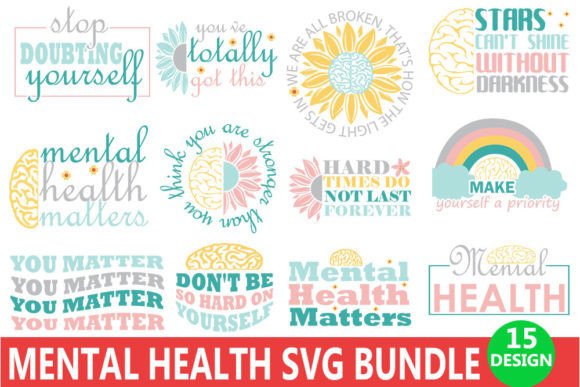 -Mental Health Retro Svg Bundle- Graphics and Crafts