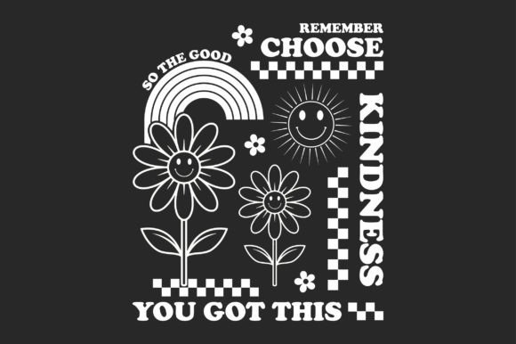 Retro Floral SVG Sublimation T-Shirt Graphics
