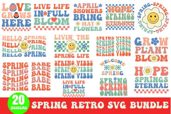 Spring Retro SVG Bundle: Graphics for Crafts and Content